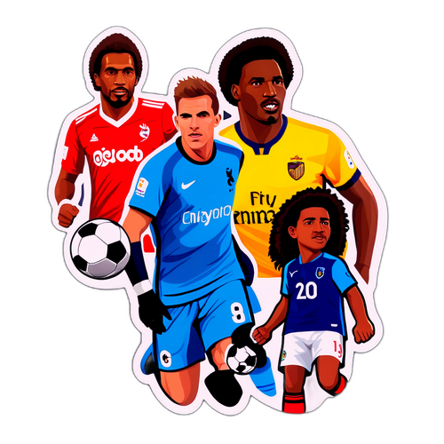 สติกเกอร์ฟุตบอลที่สดใสจากนักเตะชื่อดัง