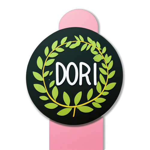 Round Sticker with Leaves and DORI