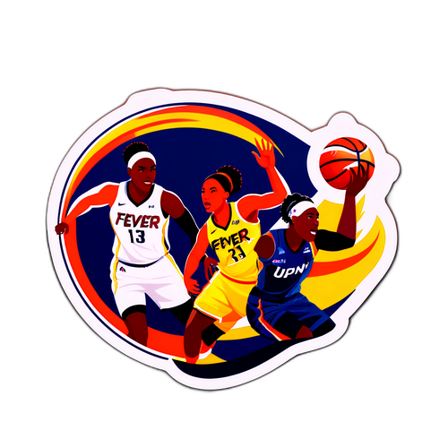 Sticker ng Dalawang Manlalaro ng Basketball
