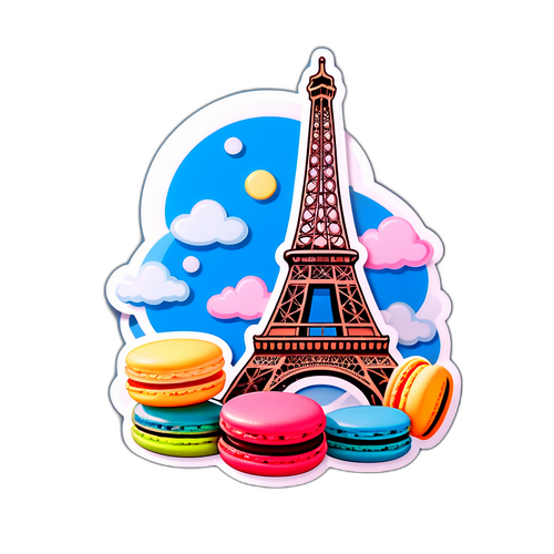 파리의 상징, 에펠탑과 마카롱 스티커