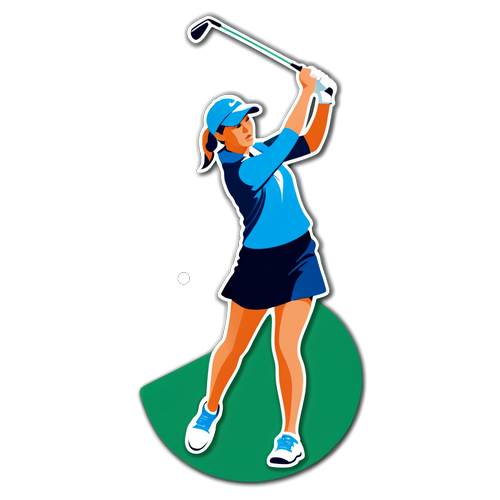 โลโก้ LPGA ที่มีผู้หญิงก swinging คลับกอล์ฟ ที่สวยงามและทันสมัย