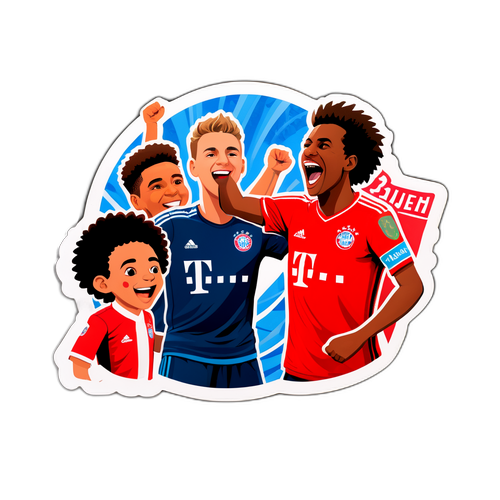 Sticker cu Bayern München sărbătorind victoria