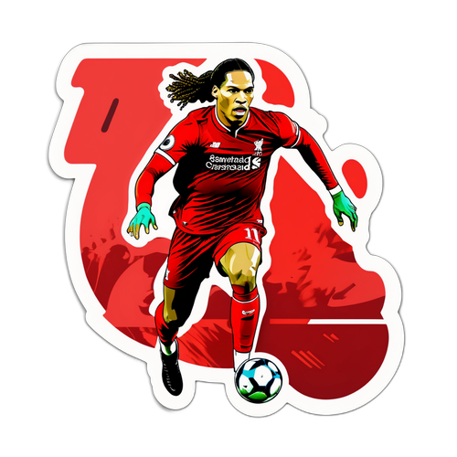 Stiker Virgil van Dijk Dalam Aksi