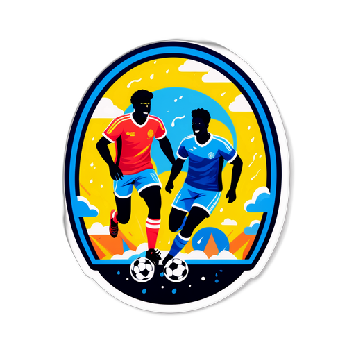 Masiglang Sticker na Nagdiriwang ng Pagkakaibigan ng Isports at Panahon