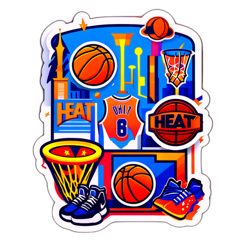 Adesivo Energetico con Icone di Basket