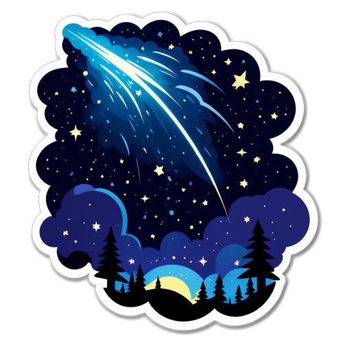 Celestial Meteor Shower Sticker