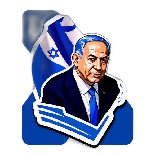 En kraftfull klistremerke av Netanyahu