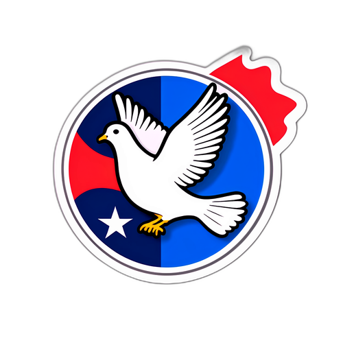 国家团结期待的和平鸽贴纸