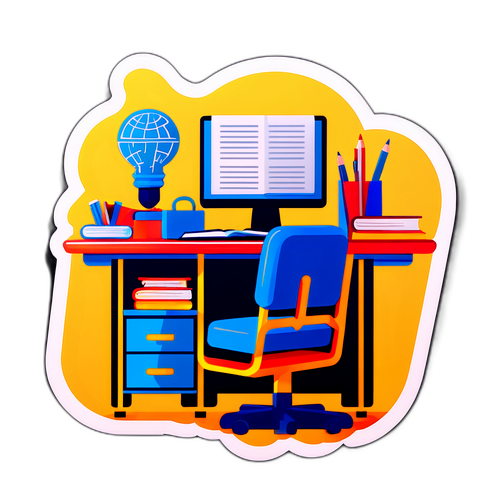 學習與考試主題的書桌設計