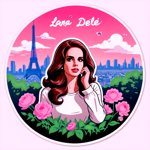 Découvrez l'Art Envoûtant de Lana Del Rey : Une Éblouissante Fusion avec Paris et ses Fleurs Roses!