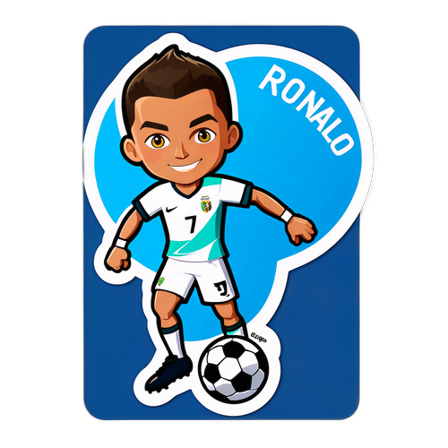 축구공과 결합된 호날두 캐릭터 스티커