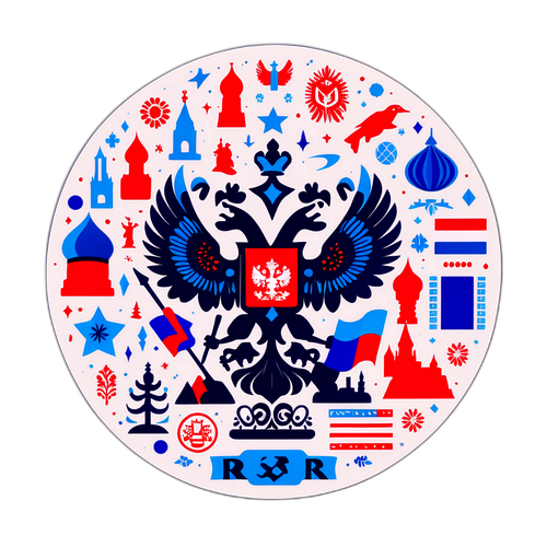 Silhouette stylisée de la Russie avec éléments économiques