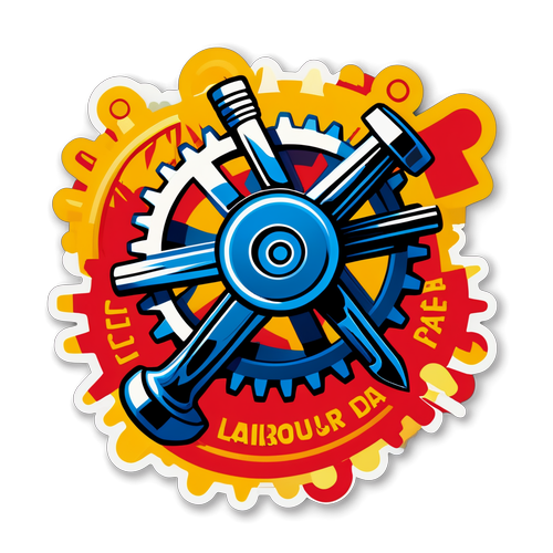 Vrolijke Dag van de Arbeid Sticker
