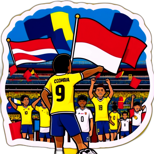 Ilustrasi Tematik Sepak Bola Colombia dan Peru