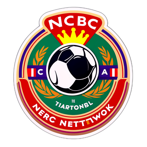 Sticker vintage pour le réseau NBC avec des éléments de football