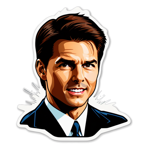 Stylizovaný Tom Cruise jako superhrdina