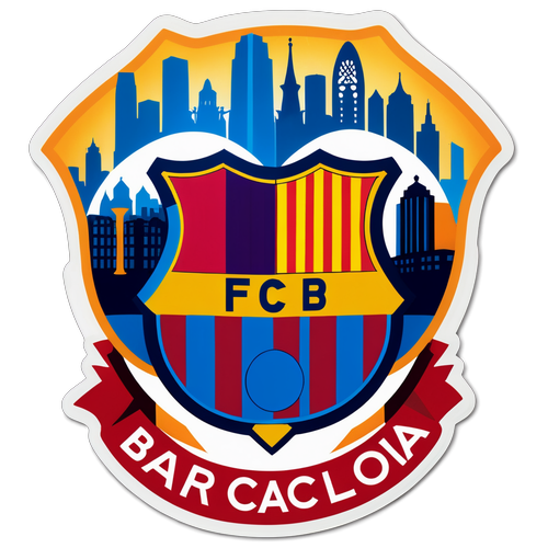 FC Barcelona Crest with City Skyline