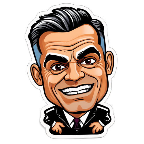 Lekende karikatur av Robbie Williams