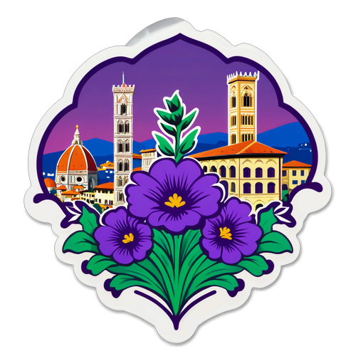Artistieke Weergave van Fiorentina's Purperen Embleem