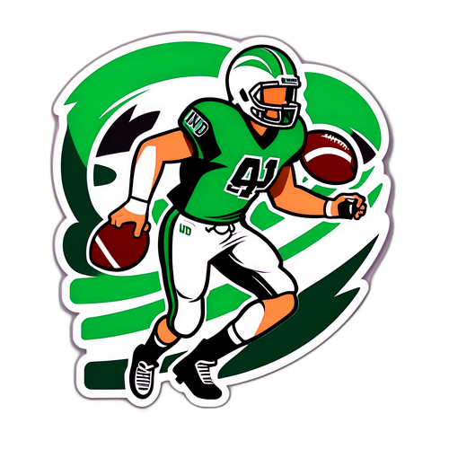 UND Fighting Hawks Football Sticker