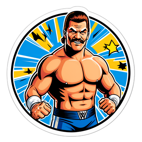 Sticker Klasik WWE dengan Gambar Peninju Lagenda