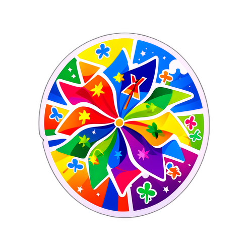 A szórakoztató lottókarakterek színes szélmalmai