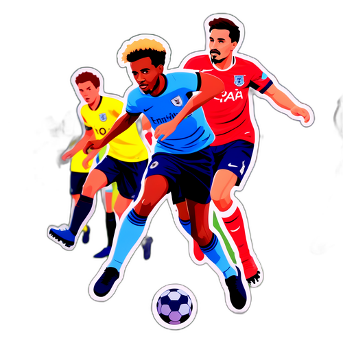 הוא משחק כדורגל בפארק צבעוני