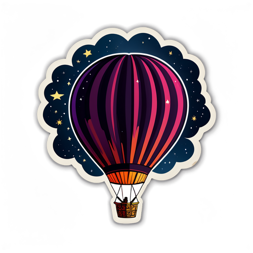 浪漫星空下的热气球飞行