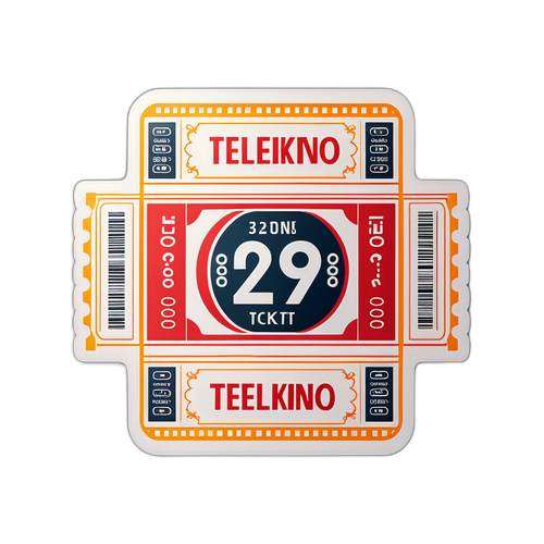 Diseño de un boleto de telekino con números y detalles brillantes, invitando a la suerte