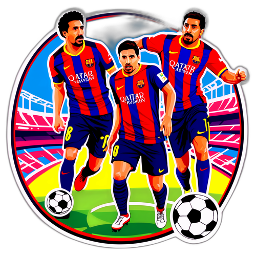 Sticker Adegan Dramatis Bola Sepak Guadalajara vs Barcelona