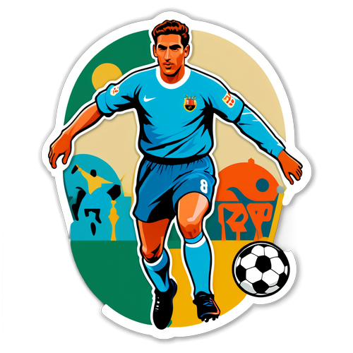 Vintage La Liga Klistremerke med Retro Spiller
