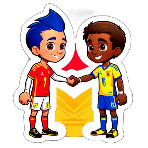 Hai cầu thủ dễ thương bắt tay trước trận đấu