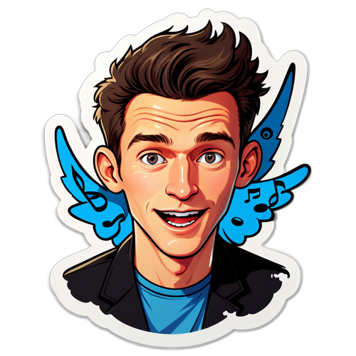 Playful Doodle Sticker of Callum Turner