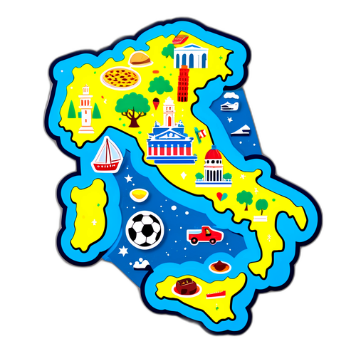 Bản đồ Ý hoạt hình tươi sáng