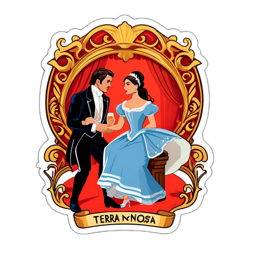 A sticker representando momentos marcantes de Terra Nostra