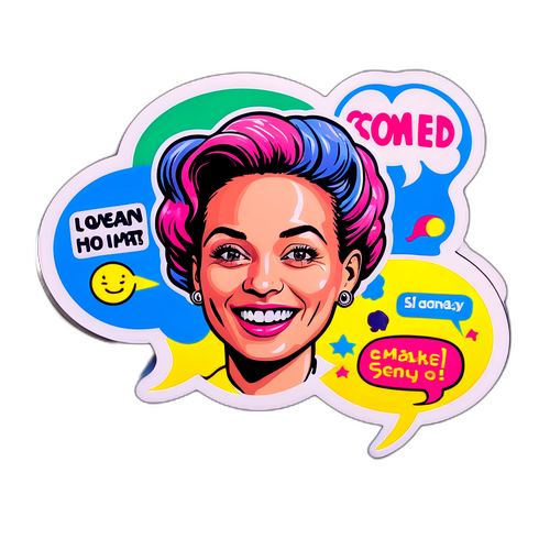 Wesoły i kolorowy sticker Joanna Senyszyn