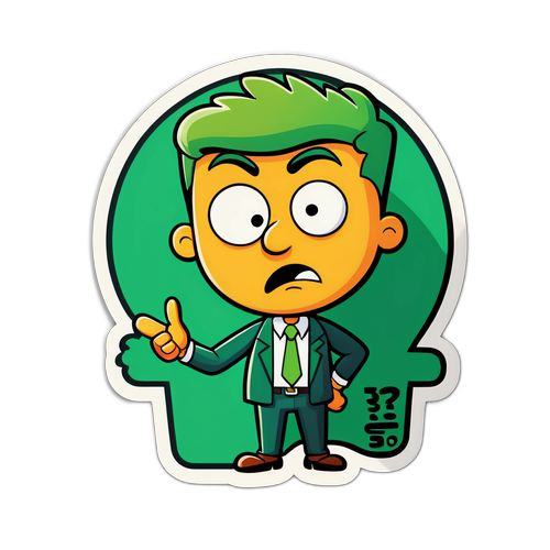 Stiker Lucu: Karakter Kartun Bingung