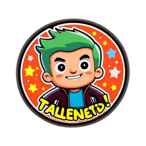 Sticker van Mathias Vergels in een leuke cartoonstijl