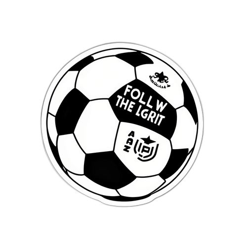 Stiker Minimalis Bola Sepak Klasik dengan Kalimat 'Ikuti Semangat La Liga'