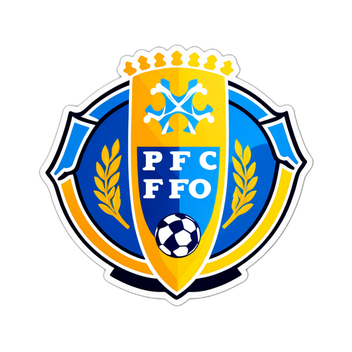 Σχεδίασε αυτοκόλλητο με το λογότυπο της Pafos FC ενσωματωμένο σε μια δραστήρια σκηνή αγώνα