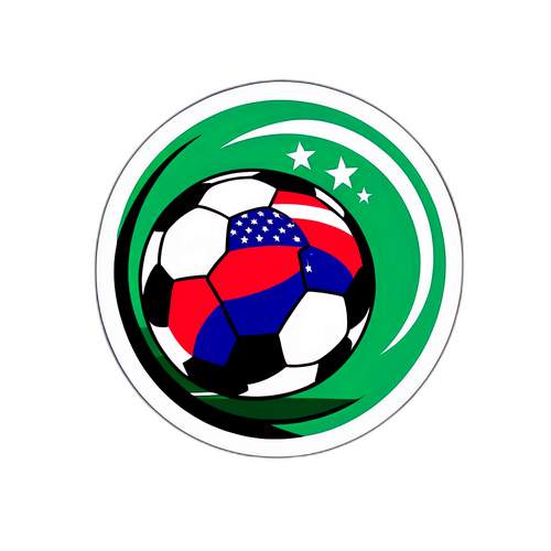 Stiker Pertandingan Sepak Bola USA vs Meksiko