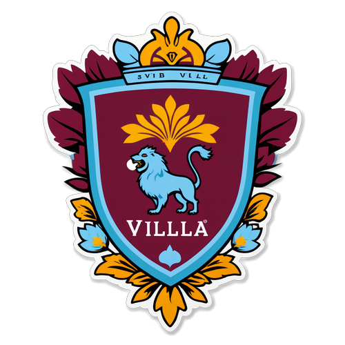 Eleganță și Pasiune: Sticker Aston Villa cu Flori Care Îți Va Încânta Sufletul!