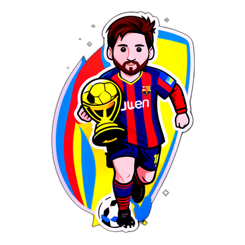 Messi com Troféu