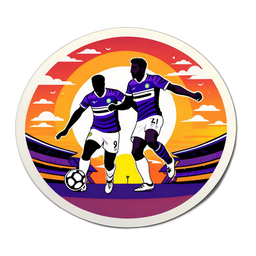 Наклейка матч Інтер vs Фіорентина з драматичним заходом сонця