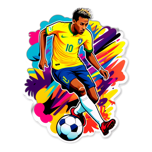 Neymar w akcji w stylu street art