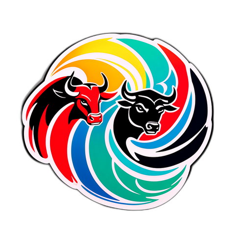 Moderno at Abstraktong Sticker para sa Laban ng Magic vs Bulls
