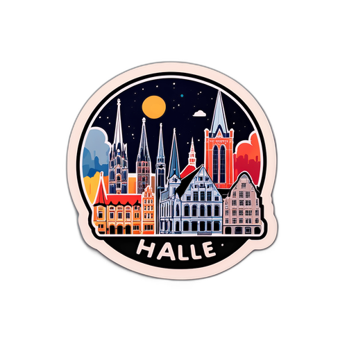 Architectuur van Halle Sticker