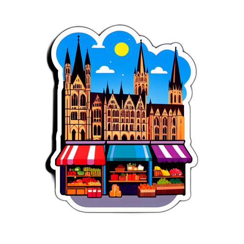 Sticker van de markt van Rouen
