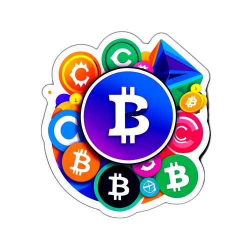 Adesivo Creativo con Simboli delle Criptovalute