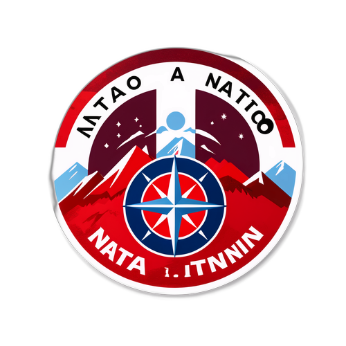 Grafik NATO-Logo in den Farben der österreichischen Flagge